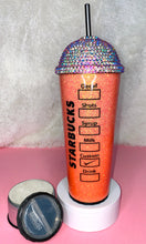 Load image into Gallery viewer, Blinged Dome Starbucks Theme Orange-30oz