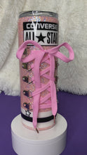 Load and play video in Gallery viewer, 20oz Skinny-Converse Theme with Real Shoe Laces-Pink
