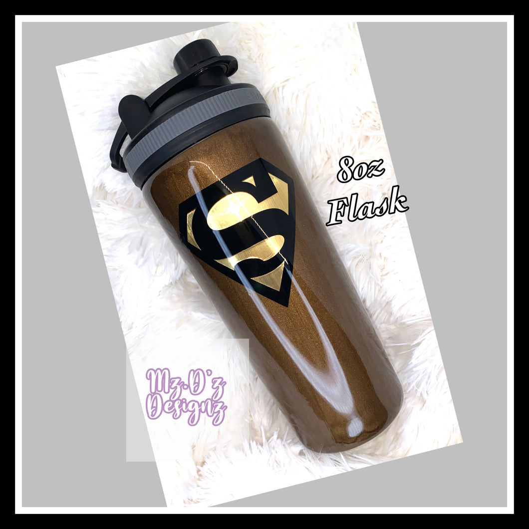 Brown Super Man Theme Shaker Tumbler