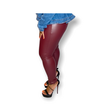 Load image into Gallery viewer, FOXY FAUX LEATHER LEGGINGS-DK BURGUNDY
