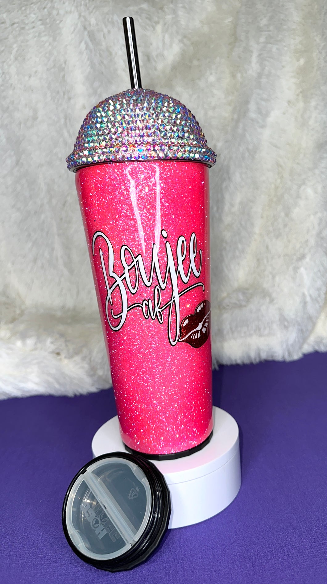 Blinged Dome Boujee AF-Hot Pink-30oz