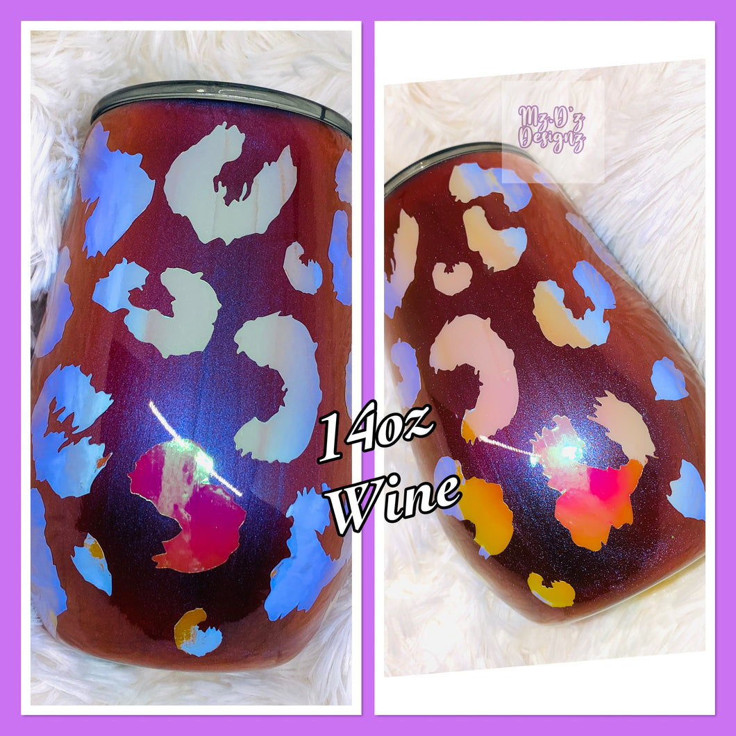 Purple Leopard Wine Tumbler