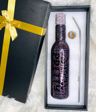 Load image into Gallery viewer, 25oz Sippin Pretty Wine Bottle W/Straw
