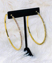 Load image into Gallery viewer, DAZZLE HOOPS-7CM GOLD or SILVER
